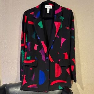 Joseph Ribkoff Black/Multi Abstract Print Blazer
